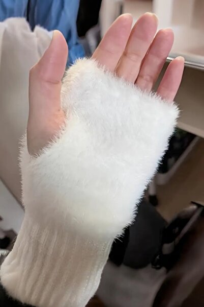 Hitit Socks زوج واحد من قفازات الصوف الحرارية المرنة بدون أصابع للشتاء للسيدات