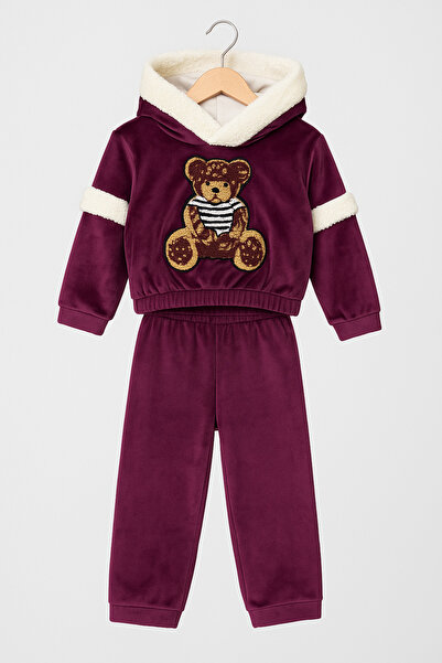 Hilal Akıncı Kids SET DE PANTALONI CU CAPAC DE BLANĂ FRANCEZĂ DE CATIFEA