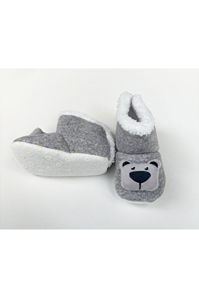 Puppis Baby Ilkadım Bebek Ev Pandufu, Patili %100 Organik Yün, Kaydırmaz Taban, Terletmeyen