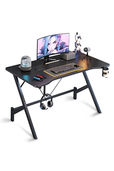 Sheinhome Gaming Table with Cup Holder Study Table with Earphone Hook