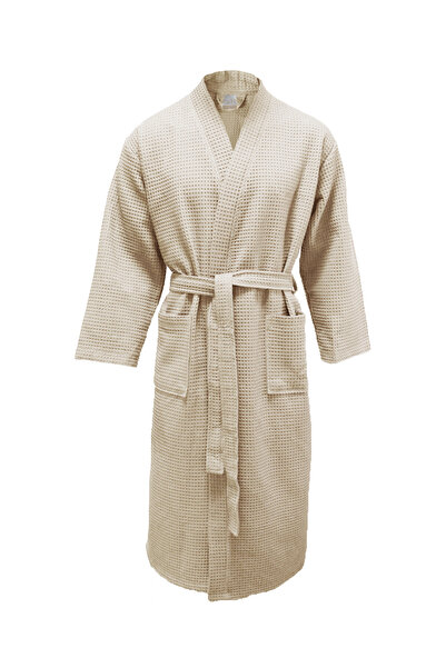 Lucy and Home Μπεζ Boyucharı κλειστό πικέ μπουρνούζι.
