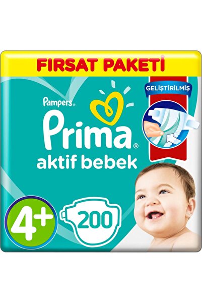 Prima 4+ Beden Bebek Bezi Fırsat Paketi 10-15 Kg (4*50) 200 Adet