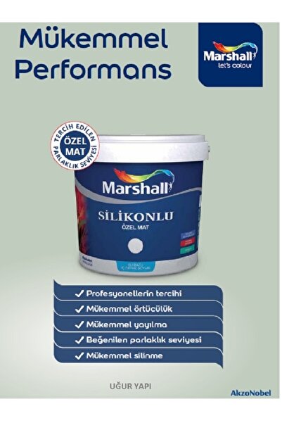 Marshall Silikonlu Özel Mat Beyaz 15 Lt