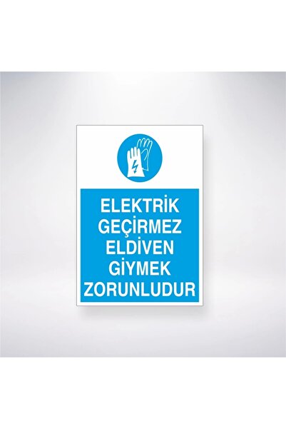 Reysa Tasarım يُطلب ارتداء قفازات مقاومة للكهرباء مقاس 21 × 35 ملصق لاصق على الظهر