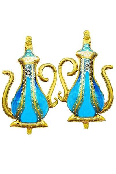 partidolu Ramadan Themed Pitcher Water Jug Shaped Turquoise Color 45 cm Foil Balloon 2 Pieces
