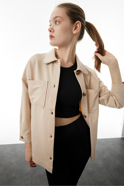 Mood Lab ΜΠΕΖ ΧΡΩΜΑ ΤΣΕΠΗ Λεπτομέρεια ΠΛΕΚΤΟ ΠΟΥΚΑΜΙΣΟ ΜΠΟΥΦΑΝ