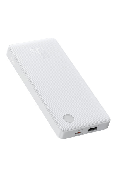 Baseus باور بانك OS-Baseus Airpow Lite 10000 مللي أمبير 15 وات أبيض قمري