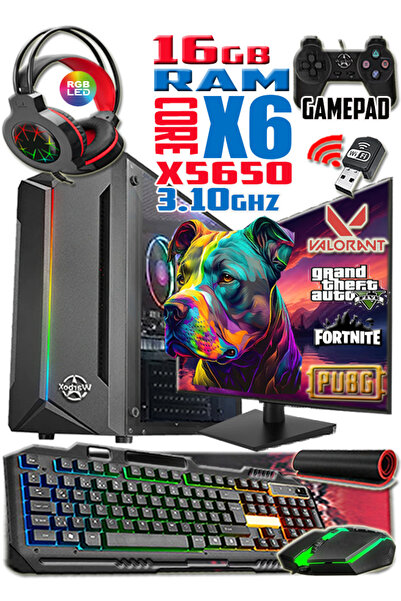 WARBOX Pitbull 19" Monitör Xeon X5650 24gb Ram 256gbSSD 250gbHDD R7 240-4gb E...