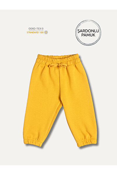 Zuppers Bebek Kalın Pamuklu Cepsiz Jogger Pantolon - Hardal