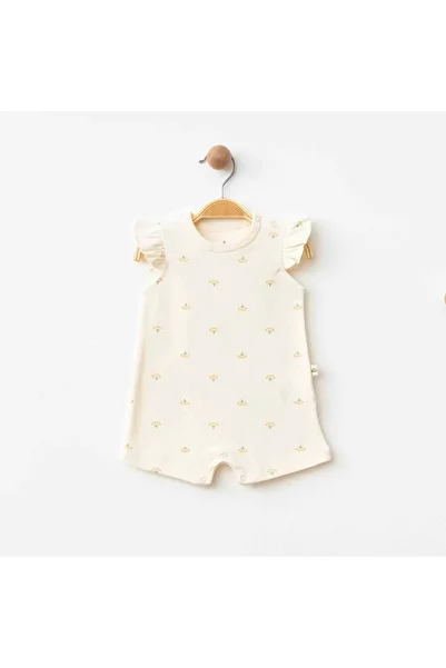 ESLENZA Floral Short Jumpsuit Ecru