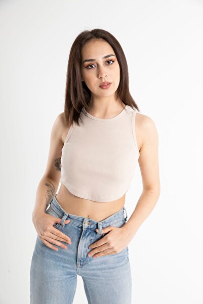 Mood Lab Kadın Kaşkorse Oymalı Fitted Crop Top Atlet