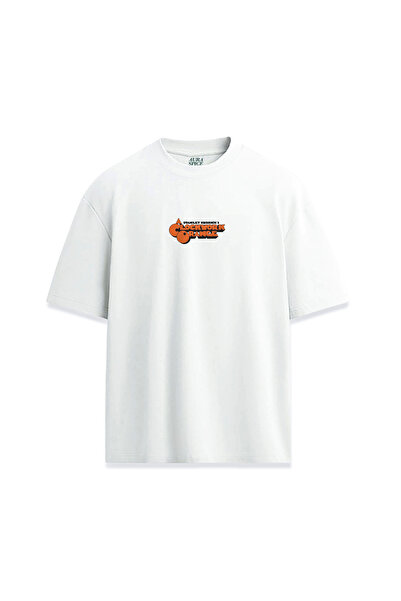 Darkia تي شيرت مطبوع بتصميم برتقالي أوتوماتيكي برتقالي مكتوب للجنسين