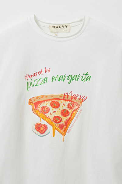 Marvy Pizza Margarita Printed Oversize Tshirt