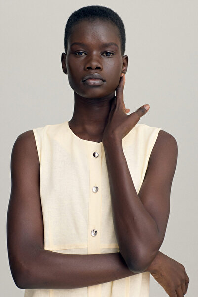 H&M Keten Karışımlı Elbise