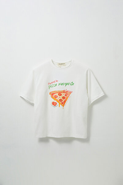 Marvy Pizza Margarita Printed Oversize Tshirt