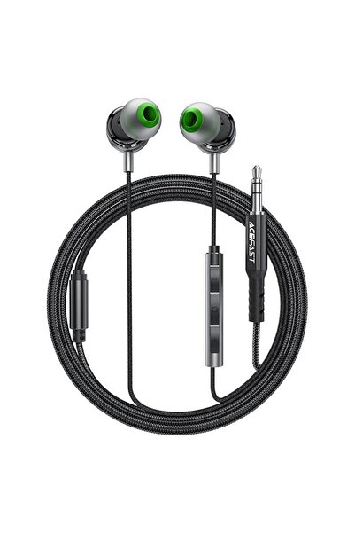 Acefast 3.5mm Kablolu HD Mikrofonlu Kulaklık Uzaktan Kumandalı Aux Girişli Ku...