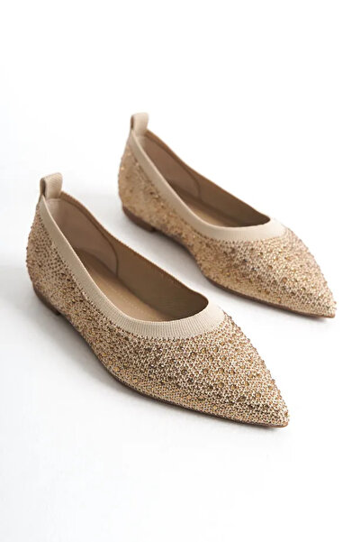 Hacıoğlu Ayakkabı Tricotaje Vollex Balerini eleganti pentru femei cu piatra