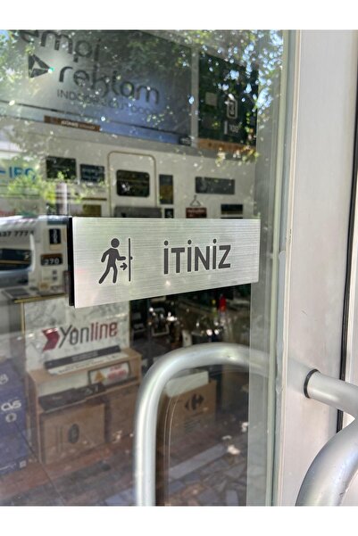 Yönline Metalic Seri Itiniz-çekiniz Set Kapı Isimliği Kendinden Yapışkanlı Pratik Bantlı 15x15 Cm