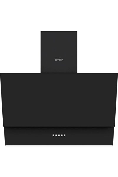 Simfer 8708 60 Cm Eğik Push Button Siyah Cam Davlumbaz
