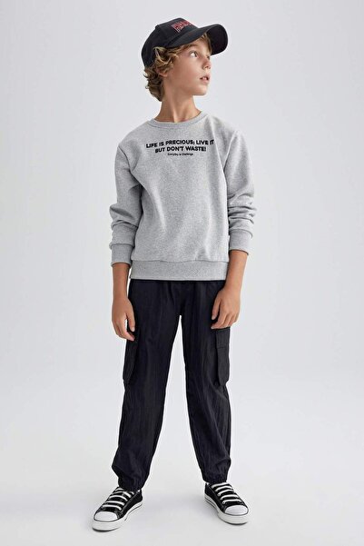 DeFacto Erkek Çocuk Kargo Jogger Paça Paraşüt Pantolon B2589a823au