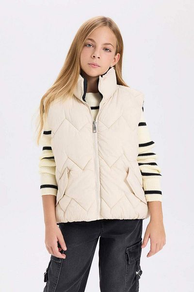 DeFacto Girl's Water Repellent Stand Collar Inflatable Double Sided Vest C4972A824Au