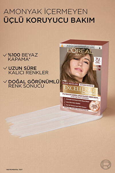L'Oreal Paris Excellence Creme Nude Renkler Saç Boyası – 7u Nude Kumral