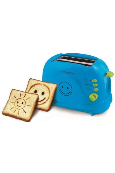 ESPERANZA Toaster Smiley with 7 Browning Levels, 2 Slices, 750W, Blue
