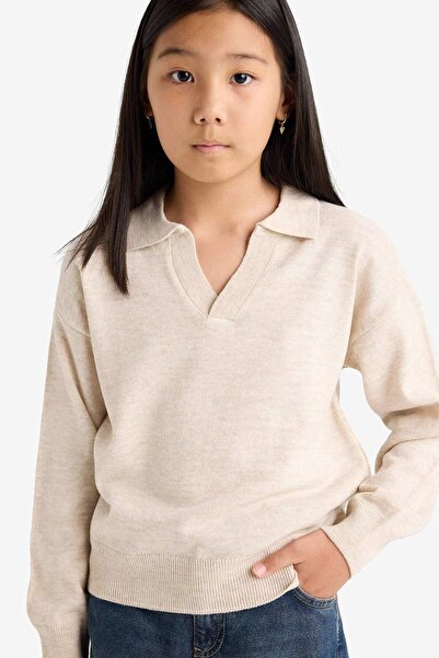 DeFacto Girls' Standard Fit Polo Neck Sweater E7738A825Au