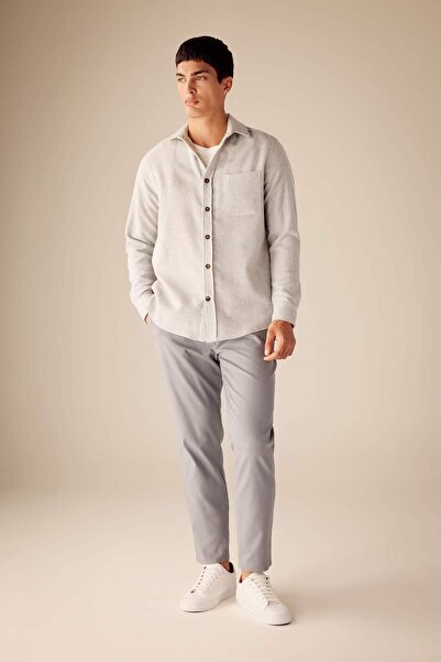 DeFacto Regular Fit Lumberjack Pocket Detailed Basic Plain Long Sleeve Shirt A5515Ax24Sp