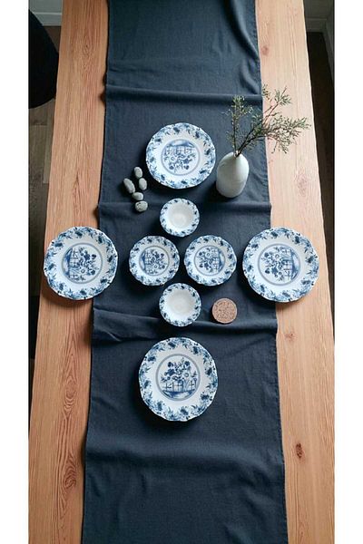 Akayev Porcelain Blue Dream 8 Piece Breakfast Set for 4 People