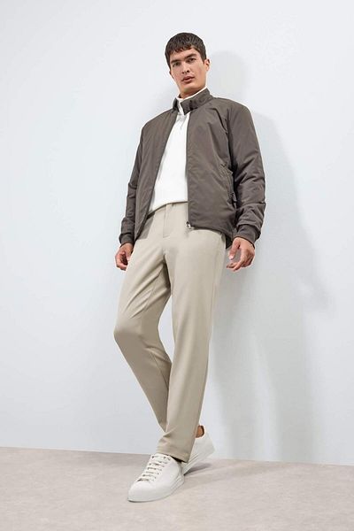 DeFacto Slim Fit Slim Fit Stand Collar Zippered Waterproof Coat F0880Ax25Au