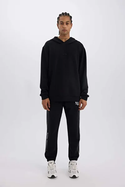 DeFacto DeFactoFit Χοντρό Jogger Sweatpants NBA Wordmark Standard Fit με τσέπη με ελαστικό λουράκι D3231AX24WN