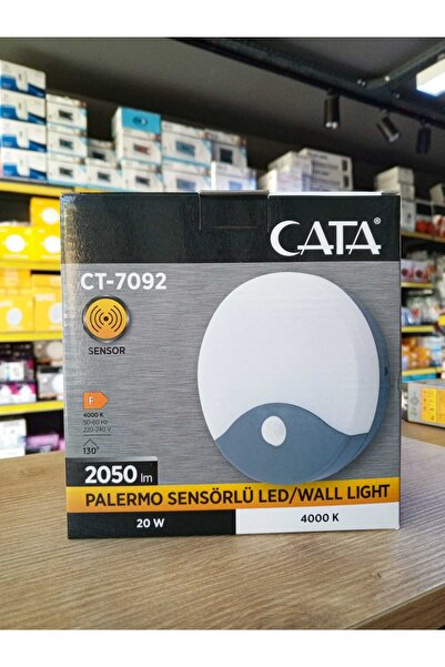 Cata 12 W Sensörlü Palermo Led Duvar Armatürü - Sarı Işık (4000K) - CT-7092