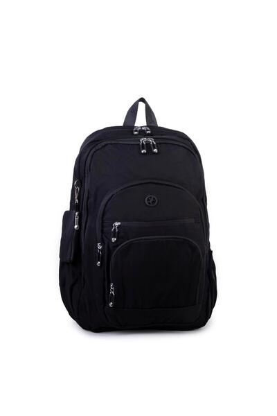 Nas Bag Unisex Lightweight Oversized School Bag and Sports Bag Multi-Compartment Black
