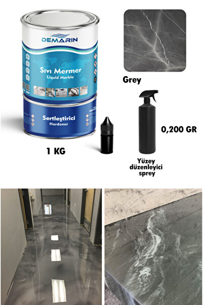 Demarin Çift Bileşenli Solventsiz Sıvı Mermer Liquid Marble (Tezgah, Zemin Boyası)