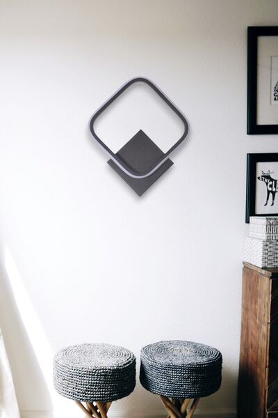 Modavize Nemo Modern Tasarım Siyah Renk Gün Işığı Ledli Banyo - Mutfak - Salon Ledli Duvar Tekli Aplik