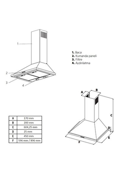 Simfer 8716 60Cm Piramit Retro Bej Davlumbaz (Push Buton,Led