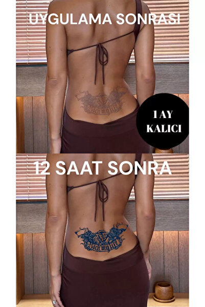 HEDİYEVİM Tabanca Figürlü 12 Saat Sonra Kararan Geçici Dövme Tattoo