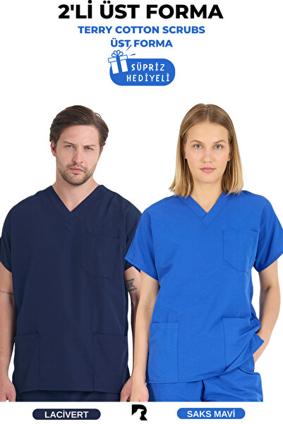 Raven Uniform Unisex Terikoton Doktor Hemşire Forması Medikal Forma Cerrahi (...