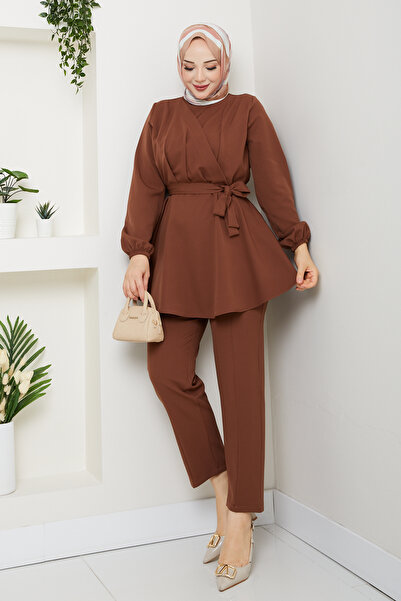 modapark.ist Women's Drape Detailed Trousers Suit