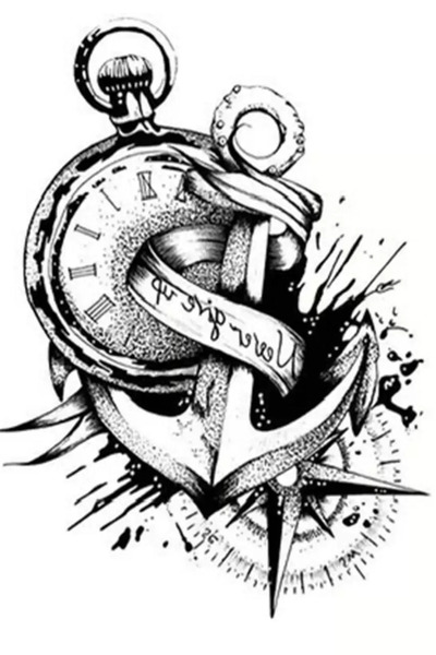 HEDİYEVİM Geçici Pusula Figürlü Dövme Tattoo