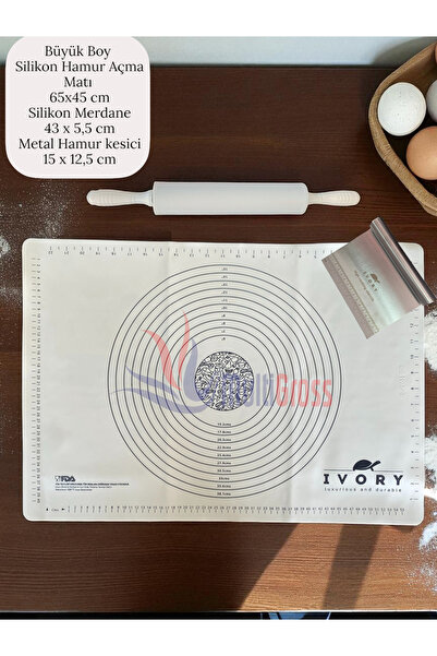 Multiamo حصيرة لف العجين من السيليكون كبيرة الحجم بمقبض بلاستيكي، أداة قطع ال...