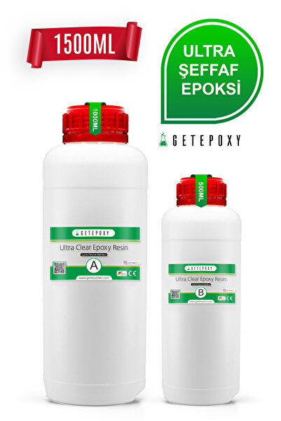 Getshop Alışveriş Pazarı Getepoxy Reçine Epoksi Şeffaf İnce Döküm 1500ml