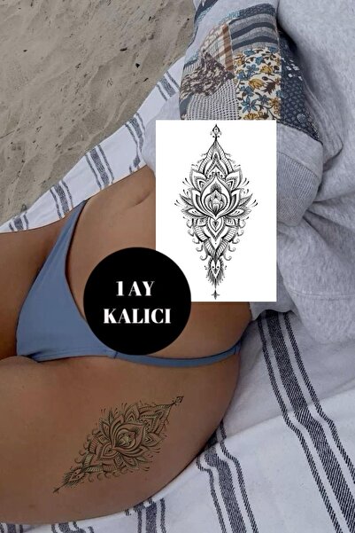 Temporary Tattoo with Lotus Figure that Darkens After 12 Hours