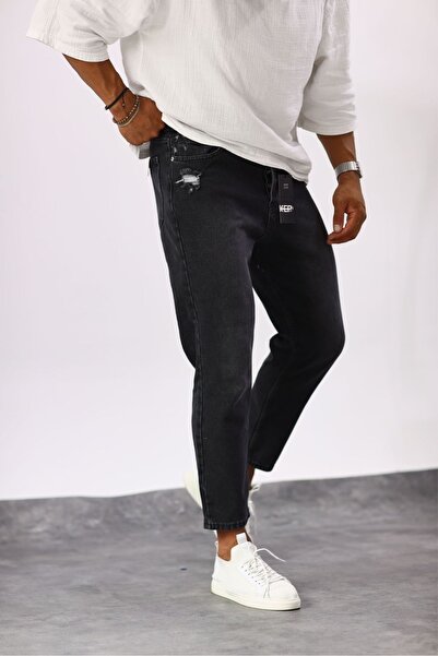 MADZEYMODA Чоловічі джинси з розрізами та димчастим відтінком