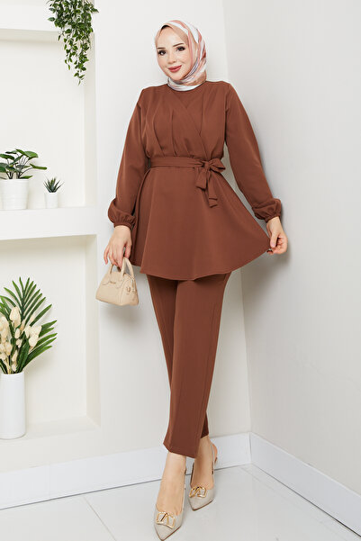 modapark.ist Women's Drape Detailed Trousers Suit