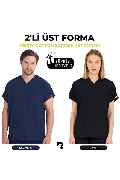 Raven Uniform زي طبي من Terikoton للجنسين، زي طبي جراحي (قطعتان علوية)