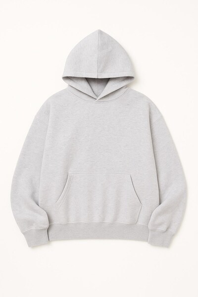 The Champ Clothing Oversize Unisex Sweatshirt Hoodie Gray – Hooded, 3 Thread Raised Fleece, Kangaroo Pocket, Basic