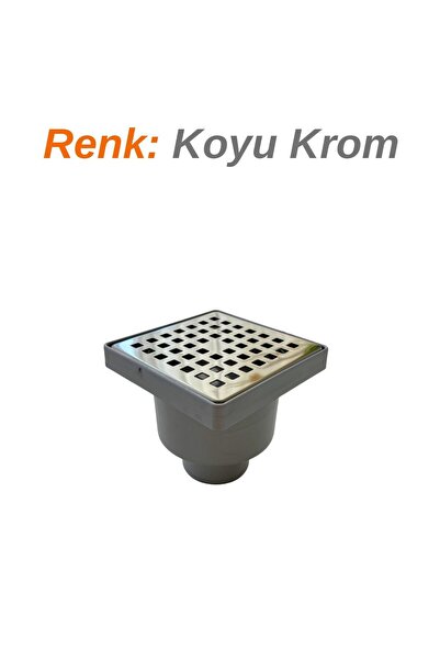 sofdekor Koyu Krom Yer Süzgeci 10x10 Düşey Çıkış 50mm