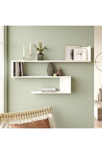 Yurupa Wall R10 Modern Duvar Rafı Kitaplık WAL10-W